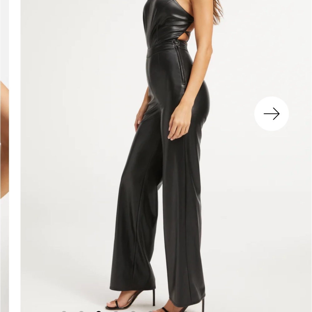 Free People leather flare jumpsuit